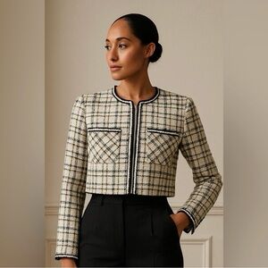 House of Harlow 1960 Plaid Tweed Blazer